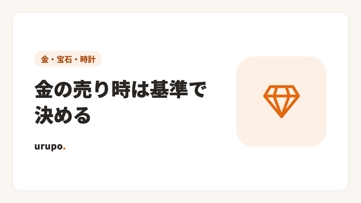 金の売り時と売る基準